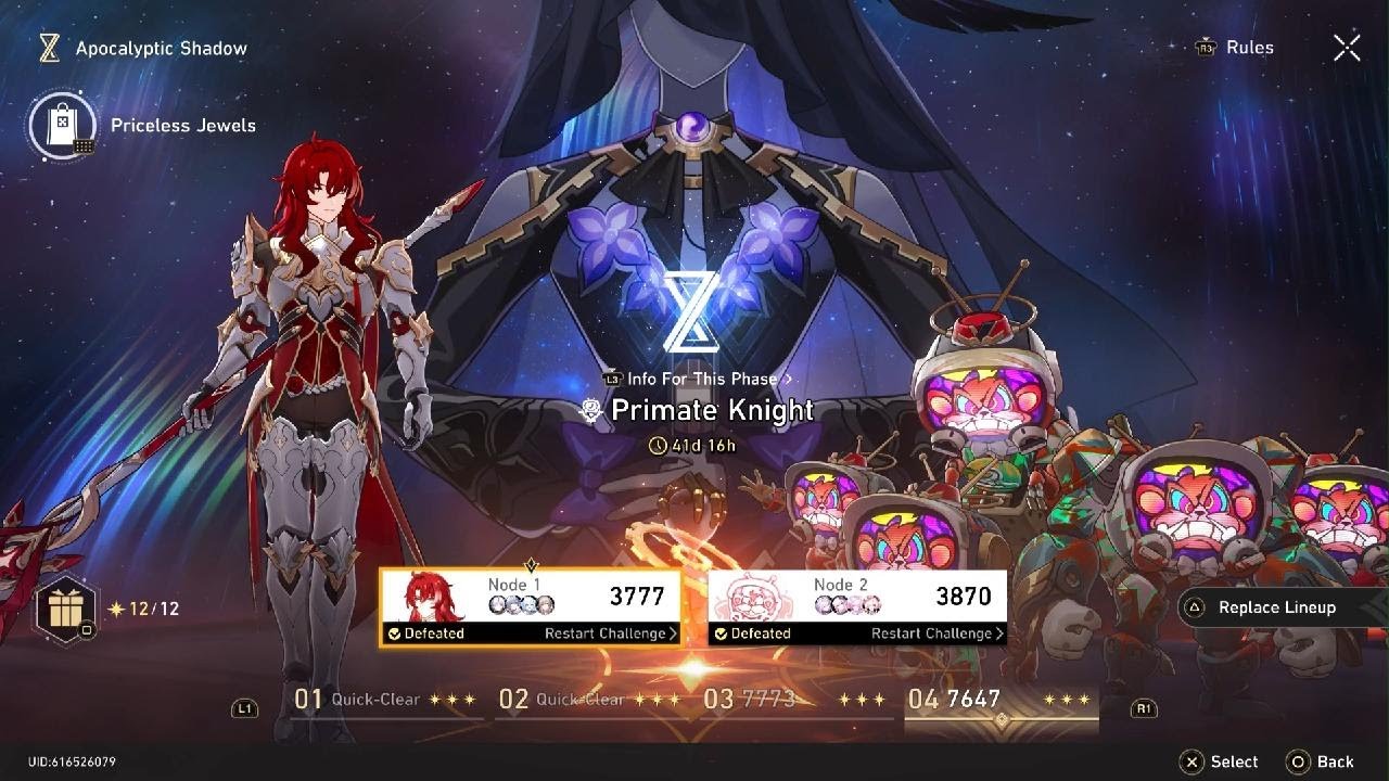 HSR - Patch 3.8 Apocalypse Shadow [Primate Knight] 7647 Score