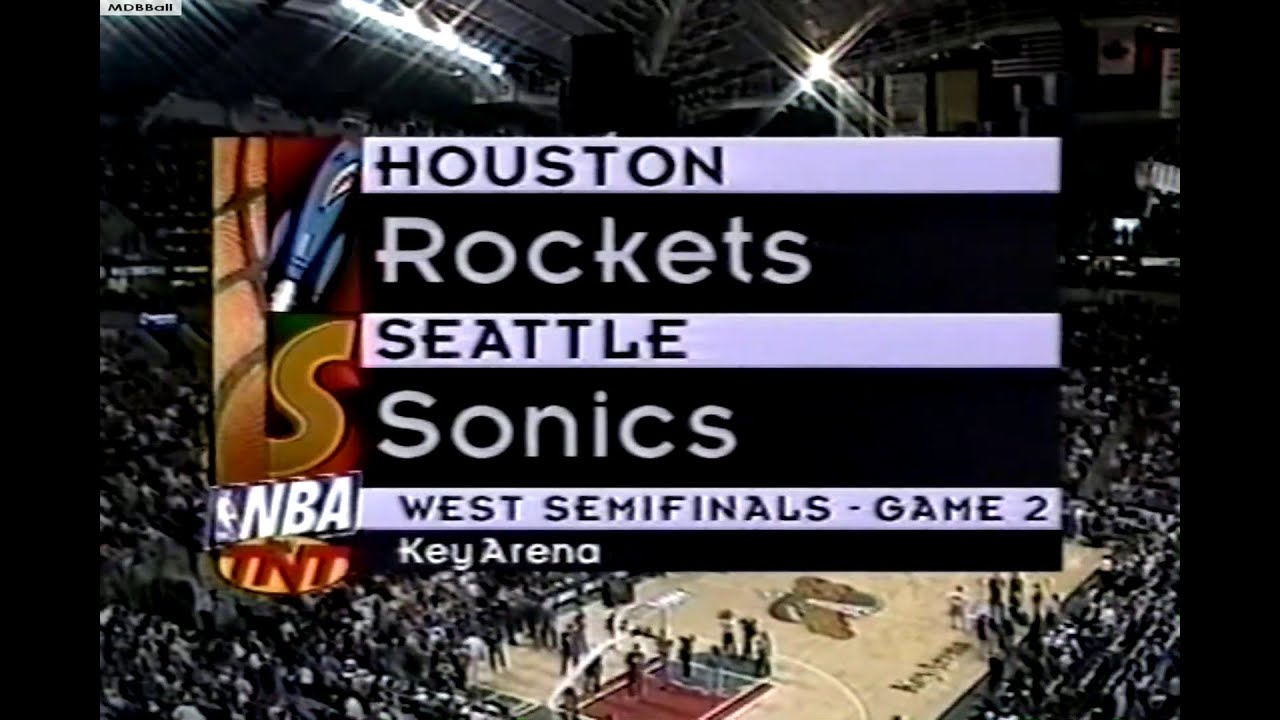 Rockets @ Sonics 1996 WCSF Game 2 Down To The Wire (NBA On TNT)