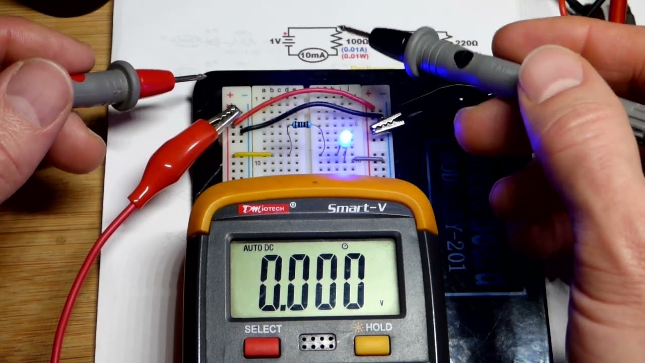 Practical Application 1V Across 100 Ohms Plus Blue LED