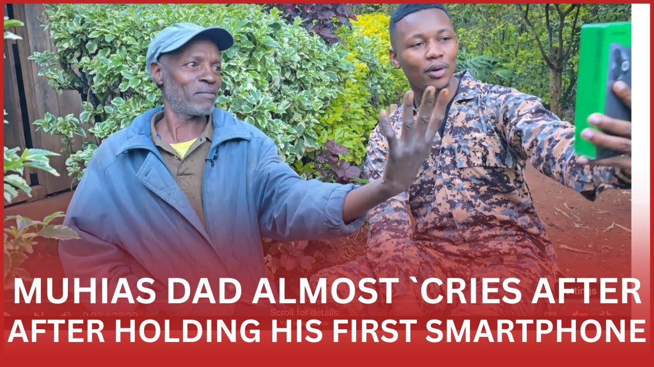 See Baba Muhia reaction after Muhia bought him his first smartphone/Hakuhi arirr
