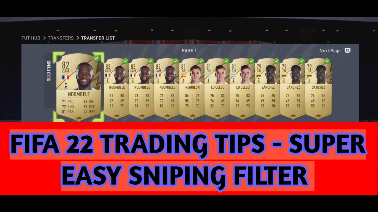 FIFA 22 TRADING TIPS - SUPER EASY SNIPING FILTER - MAKE 10K+ AN HOUR - FIFA 22 TRADING!