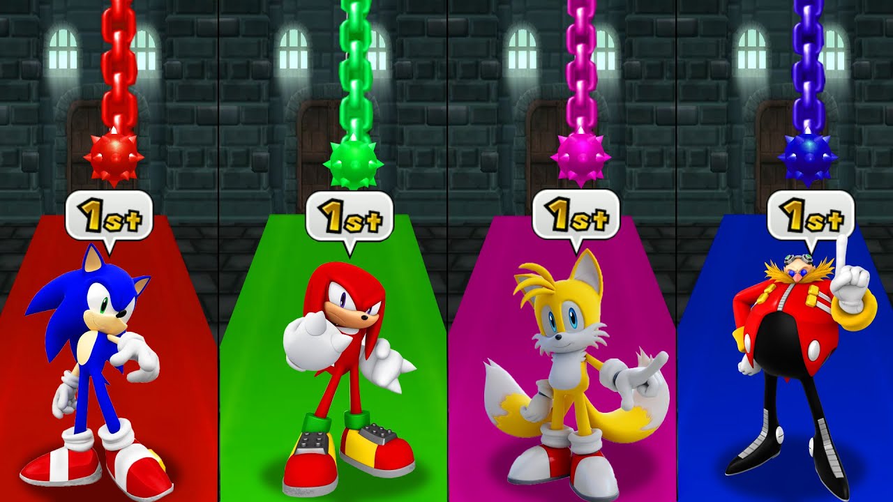Mario Party 9 Battle Minigames - Sonic Vs Knuckles Vs Tails Vs Dr. Eggman (Master Difficulty)