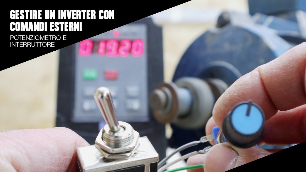 Connettere potenziometro e interruttore a un inverter per gestire un motore trifase