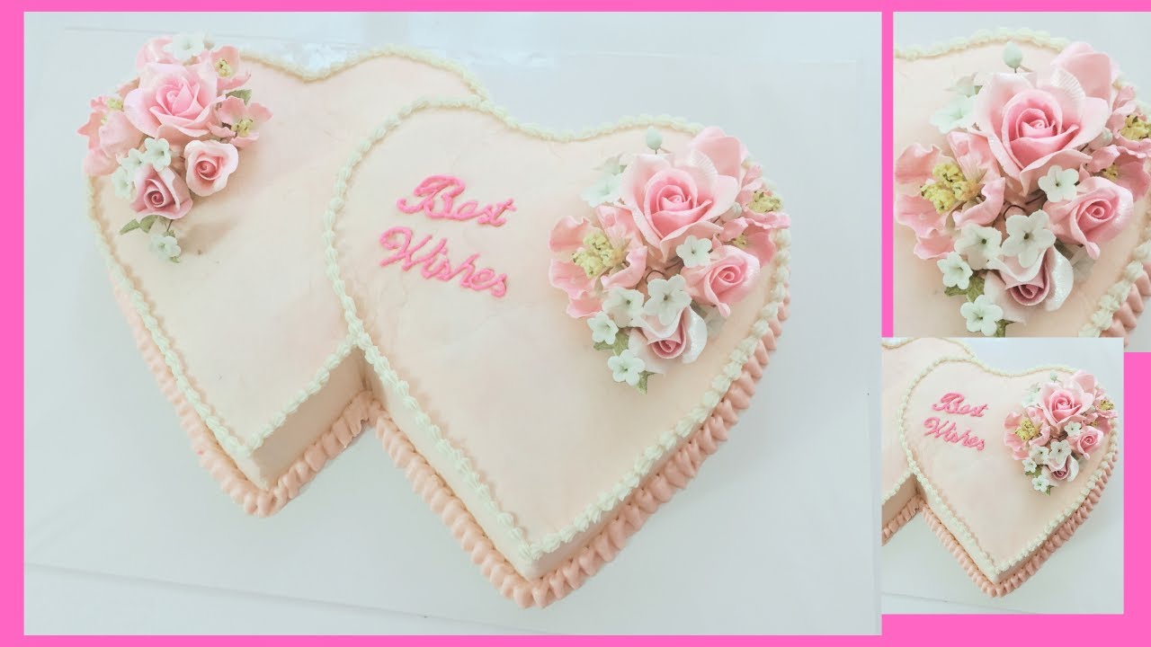 Engagement Heart Cake Design | Heart Cake  | Double Hearts Cake |