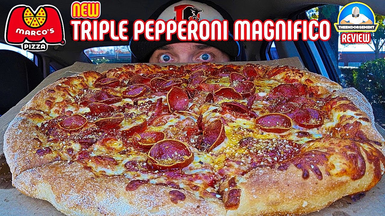 Marco's Pizza® Triple Pepperoni Magnifico Pizza Review! 🍕 | Best Chain Pizza? | theendorsement