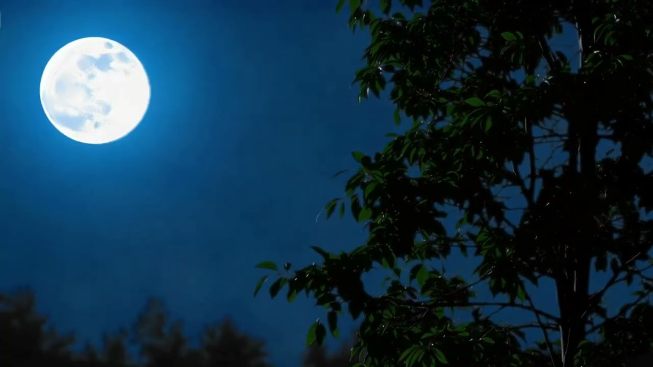 Moonlit Forest Night | Calm Nature Sounds & Dark Ambience | Relaxing Night Forest Ambience
