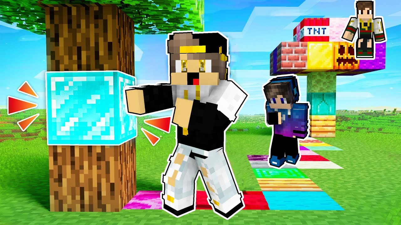 ماين كرافت : تحدي انظر الي البلوكات و سوف تتغير الي بلوكات عشوائية (مستحيل الصار)!؟🔥|MineCraft Movie