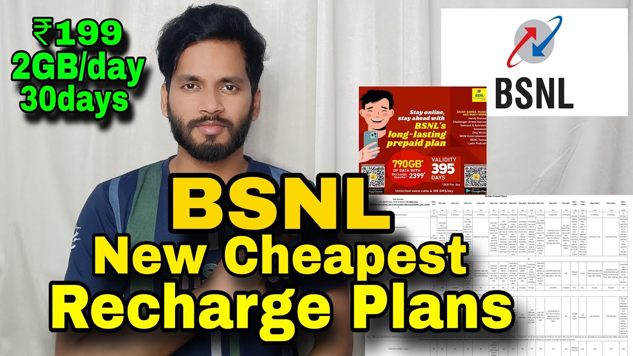 BSNL New Cheapest Recharge Plan 2024 | ₹249 meh 2GB/day 45 days | BSNL Recharge Plans 2024