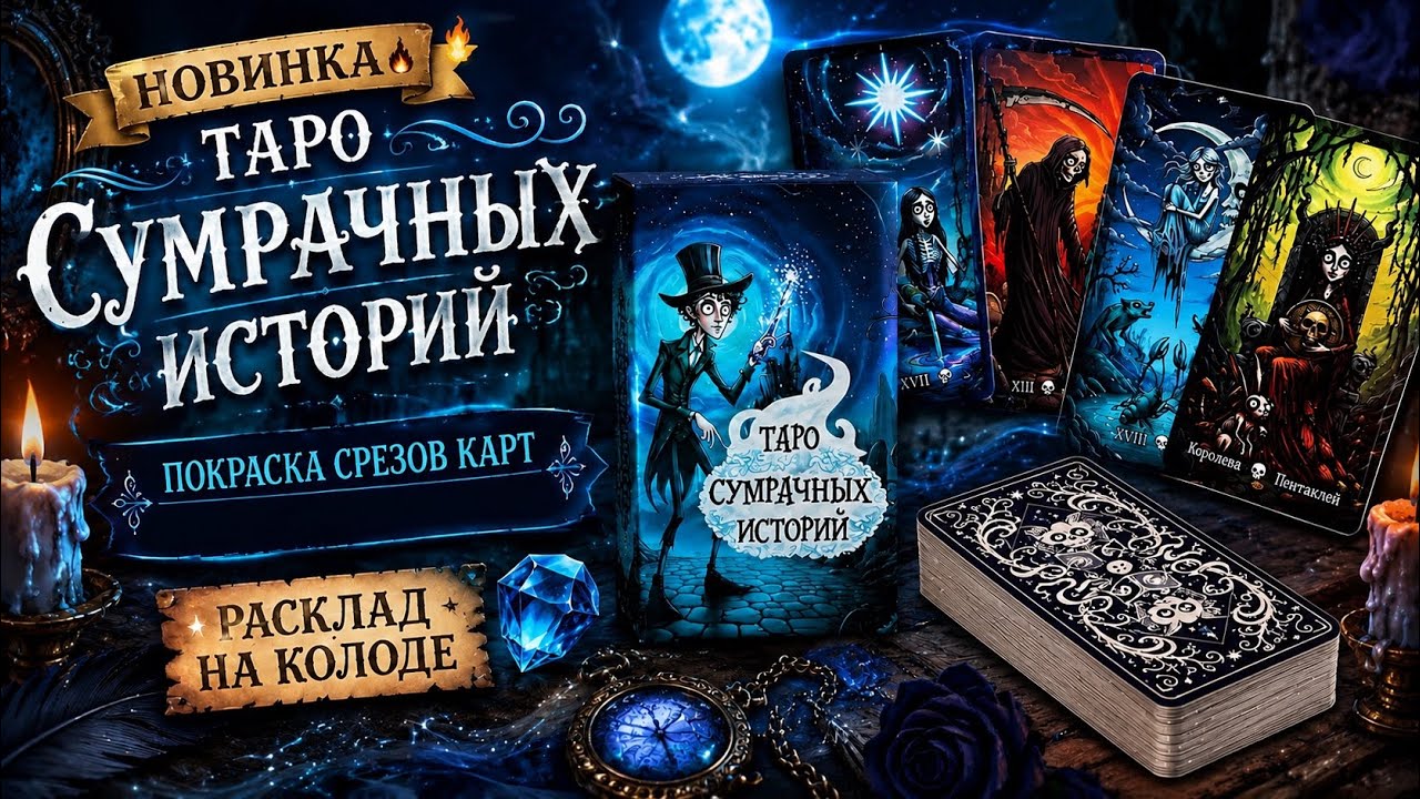Новинка 🔥 Таро Сумрачных Историй 💙 Покраска срезов карт и расклад на колоде