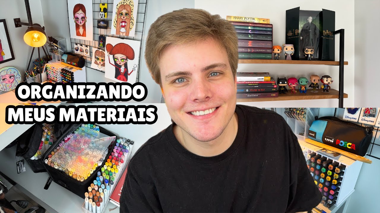 Organizando Meus Materiais de Desenho + Tour pelo meu Estúdio