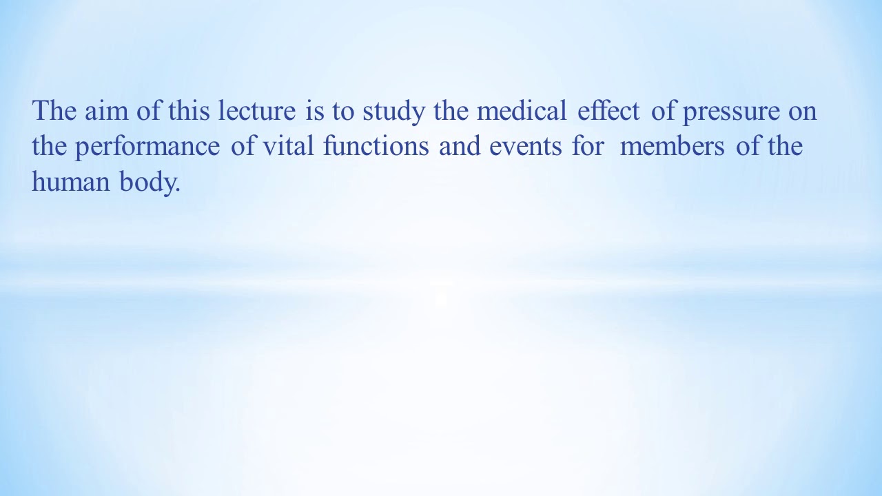 الضغط في جسم الانسان/Medical physics