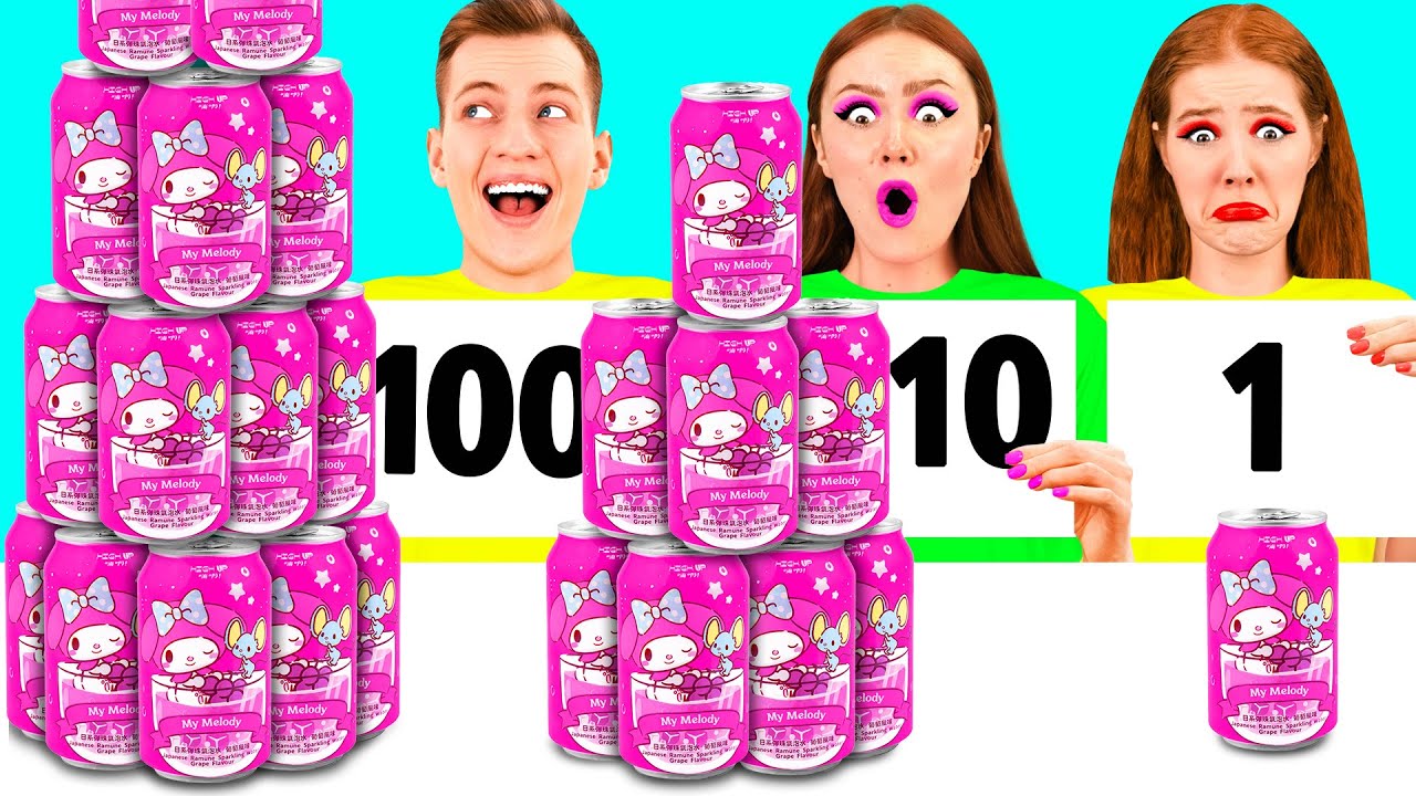 100 Слоев Еды Челлендж | Крутые Трюки с Едой с 4Teen Challenge