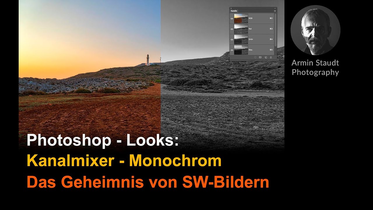 Photoshop - Looks: Kanalmixer - Monochrom. Das Geheimnis von SW-Bildern