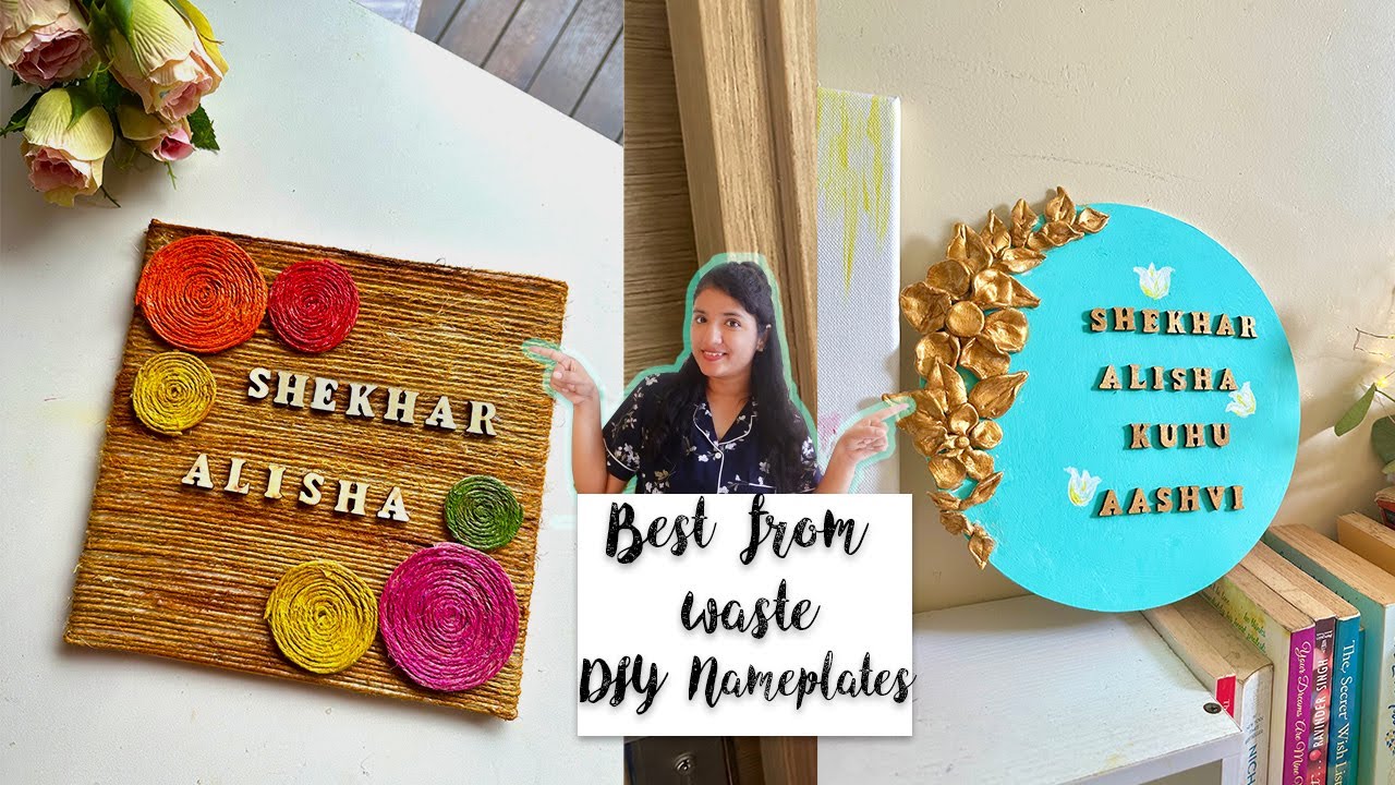 Unique and easy nameplate DIY ideas| How to make nameplate at home| Artistic Alisha