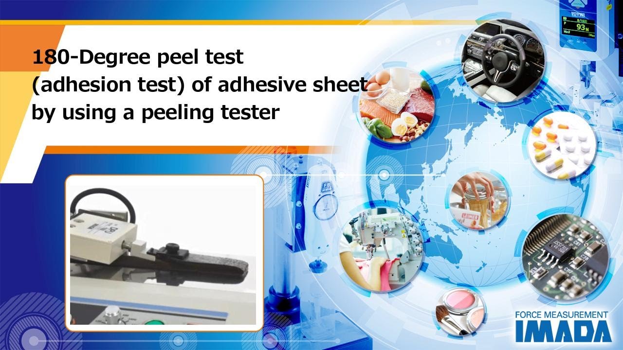 180-Degree peel testing of adhesive sheet by using a peeling tester