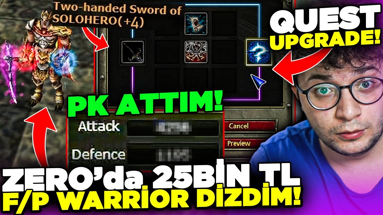 ZERO 25.000 TL WARRİOR DİZDİM! İNANILMAZ AP! | Knight Online