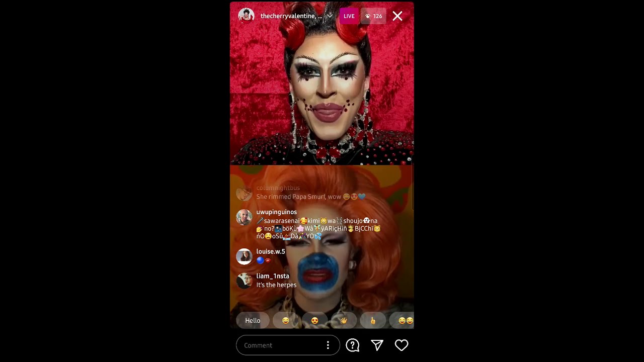 Cherry Valentine ft. Sister Sister (Drag Race UK S2) Instagram Live 7th Jan 2021