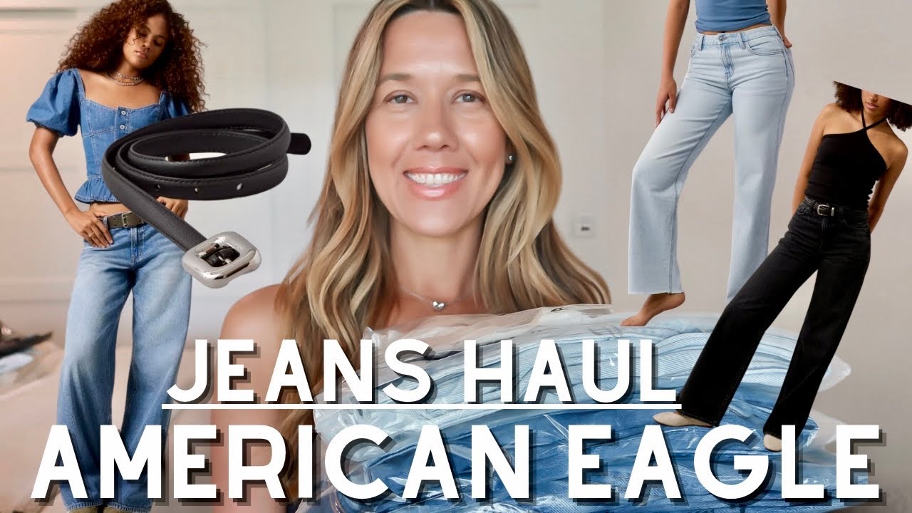 AMERICAN EAGLE JEANS: Jeans Try On Haul, Tank Tops, Skinny Black Belt (Honest opinion haul)