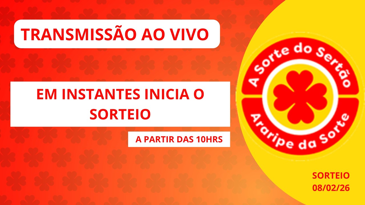 TRANSMISSÃO DO SORTEIO DA REDE DA SORTE 08/02