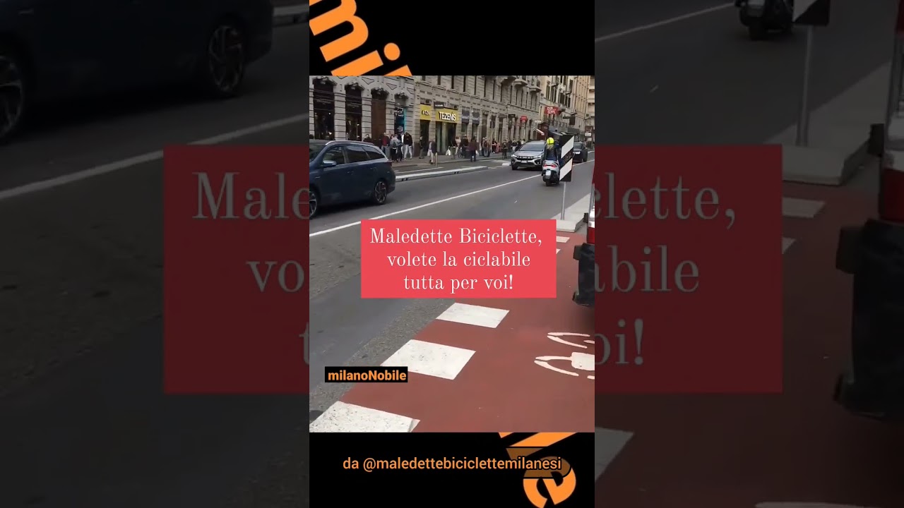 Disagio su ciclabile. #milanoNobile #ciclabile #disagio #assurdo #videoitaliani #incredibile