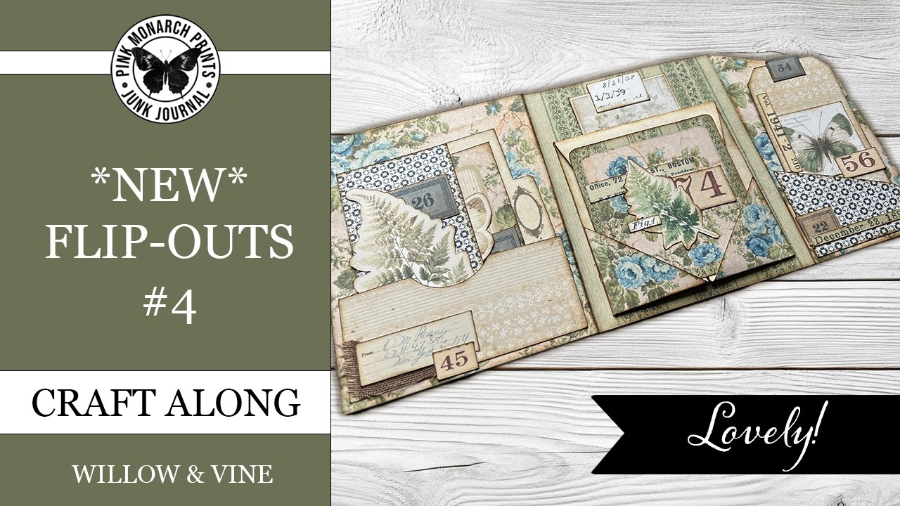 НОВИНКА! Раскладной блокнот Willow & Vine FlipOut #4, пошаговое руководство по созданию мини-блок...