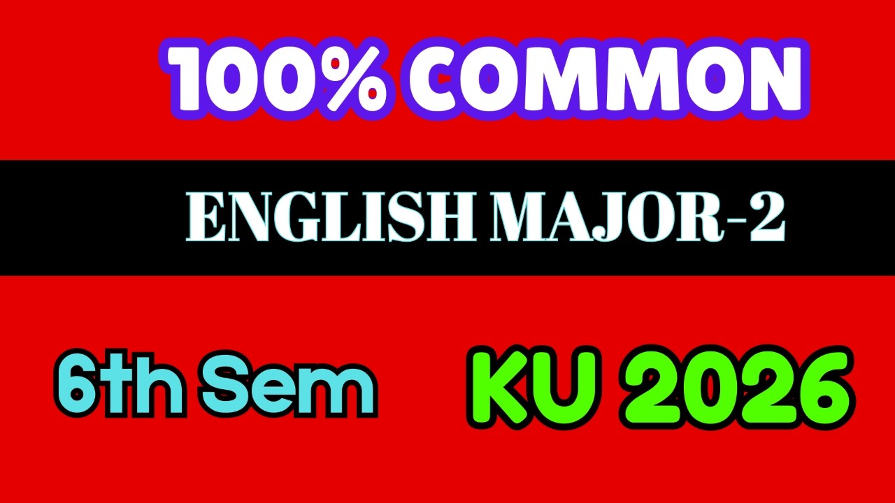 6th Semester English Major Paper-2 Suggestion 2026 | Kalyani University