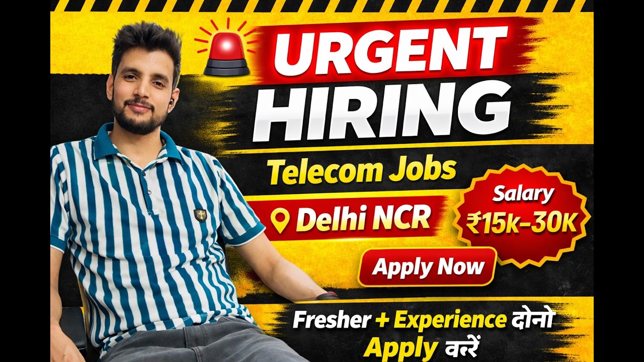 Urgent Hiring in Delhi | Telecom Company Jobs 2026 | Broadband Sales Executive | Field Engineer Jobs