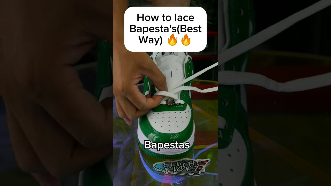 how to lace Bapestas(Best Way)💪🏾🌟#bapesta #lace