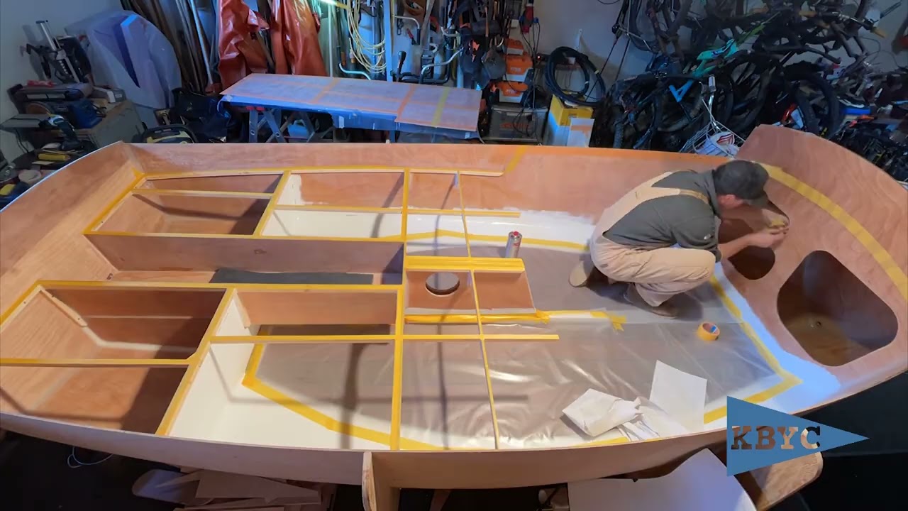Pocket Ship project. Time-lapse prepping & painting the hull interior