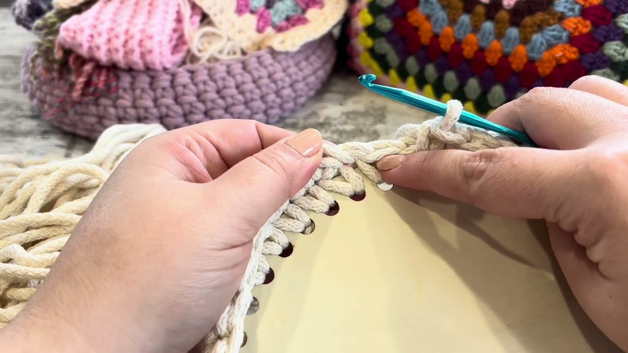 How to Crochet a Basket with Wooden Base Absolute Beginners Tutorial