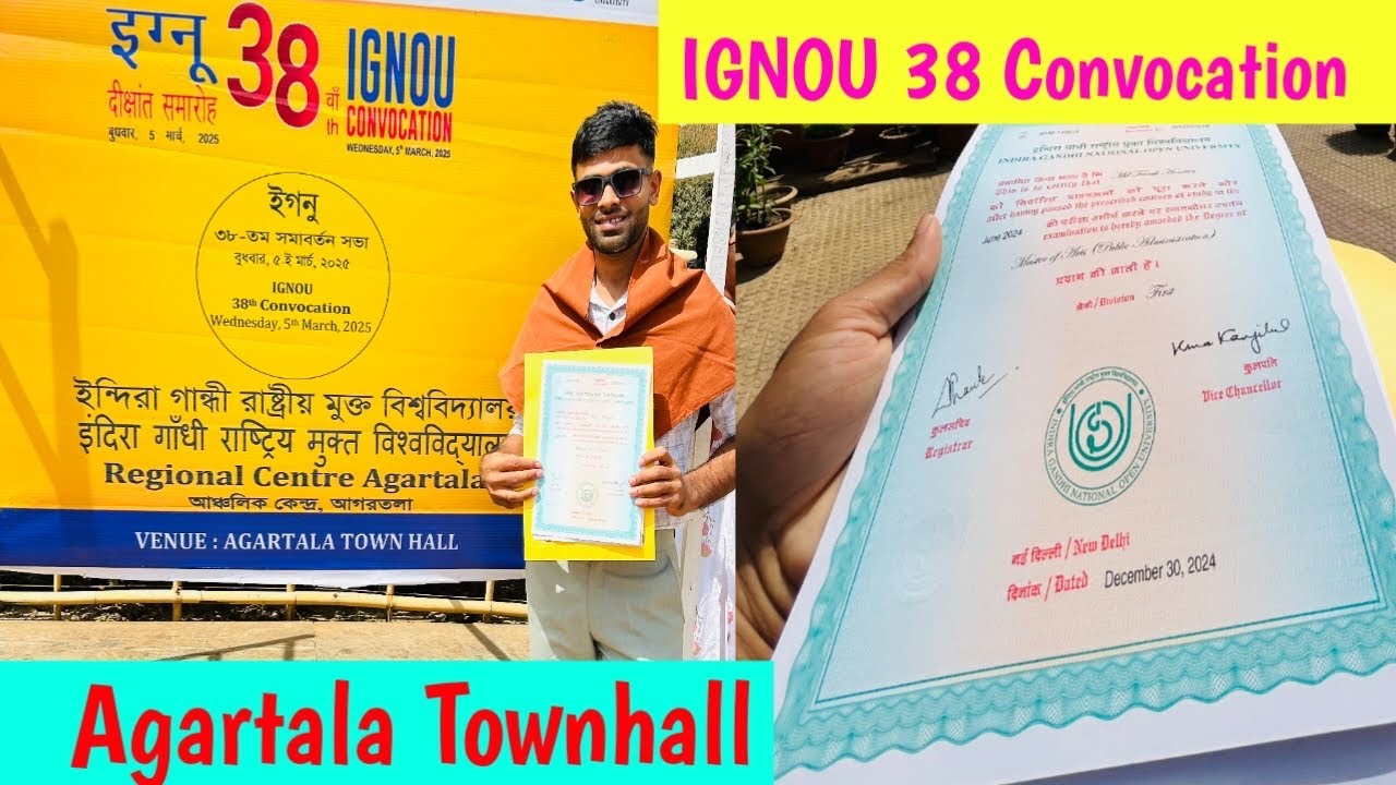 Finally Degree 📜 Mil Gia IGNOU Se || IGNOU 38 Convocation Agartala || Convocation Day ​⁠@Sfworld54
