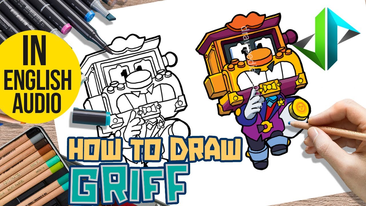 [DRAWPEDIA] HOW TO DRAW *NEW* GRIFF (BRAWLER) from BRAWL STARS - STEP BY STEP DRAWING TUTORIAL