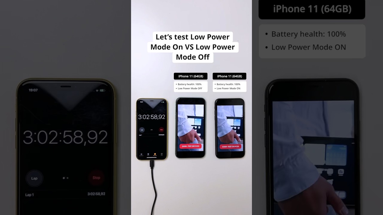 🔋 Let&rsquo;s test Low Power Mode On VS Low Power Mode Off! #softwaretesting #batterytest #iphonetest