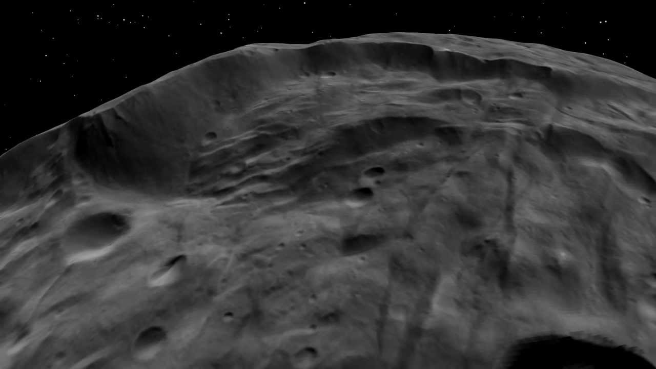 Wall of Vesta's Rheasilvia Impact Basin [1080p]
