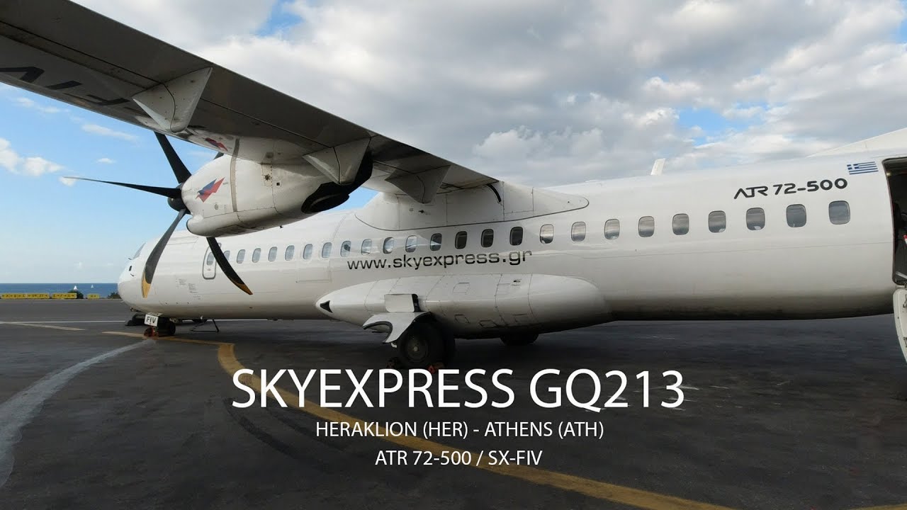 FLIGHT REPORT - SKY EXPRESS ATR 72-500, GQ213 Heraklion (HER) to Athens (ATH) Economy class