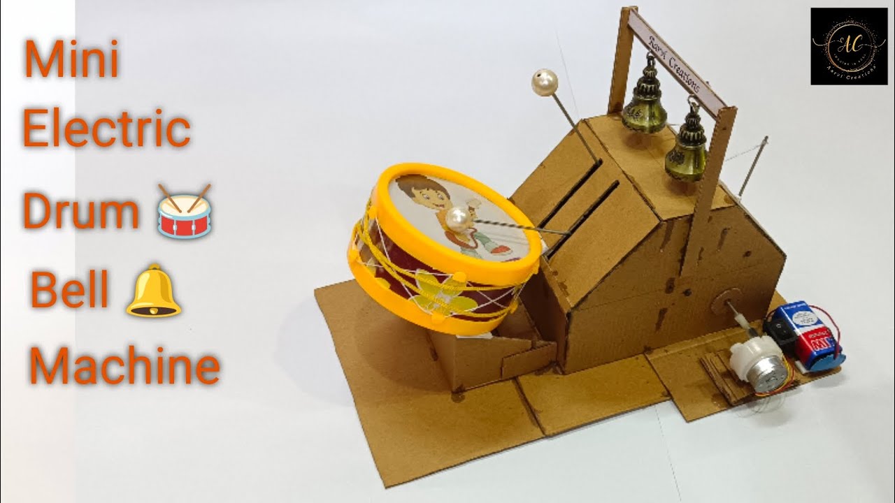 How to make Home made mini electric Bell Drum machine 🥁🔔🔥🔥🔥 @ Aarvi Creations