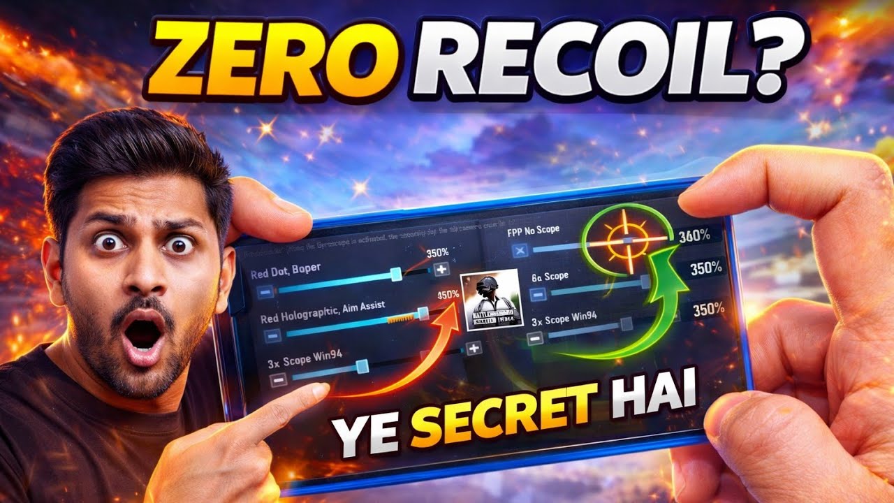 NOOB vs PRO Sensitivity 😈 How to Make Your Own ZERO Recoil in BGMI (T1 Secret)