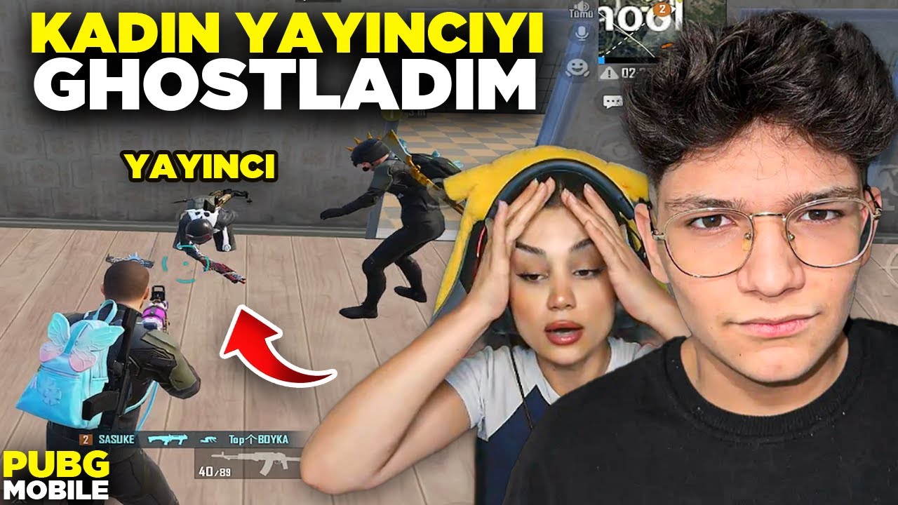 KADIN YAYINCIYI GHOSTLADIM! SİNİRDEN YAYINI KAPATTI - PUBG MOBİLE