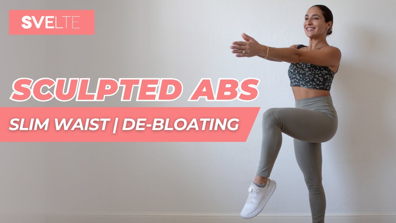 SLIM WAIST & SCULPTED ABS Exercises | De-Bloating Workout | At-Home
