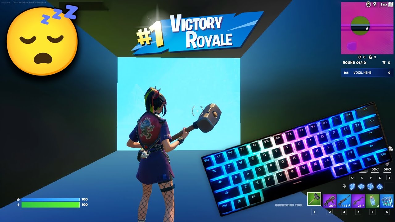 1 HOUR Clicky Chill⭐Fortnite Keyboard ASMR Bios ZoneWars 240FPS Smooth🎧