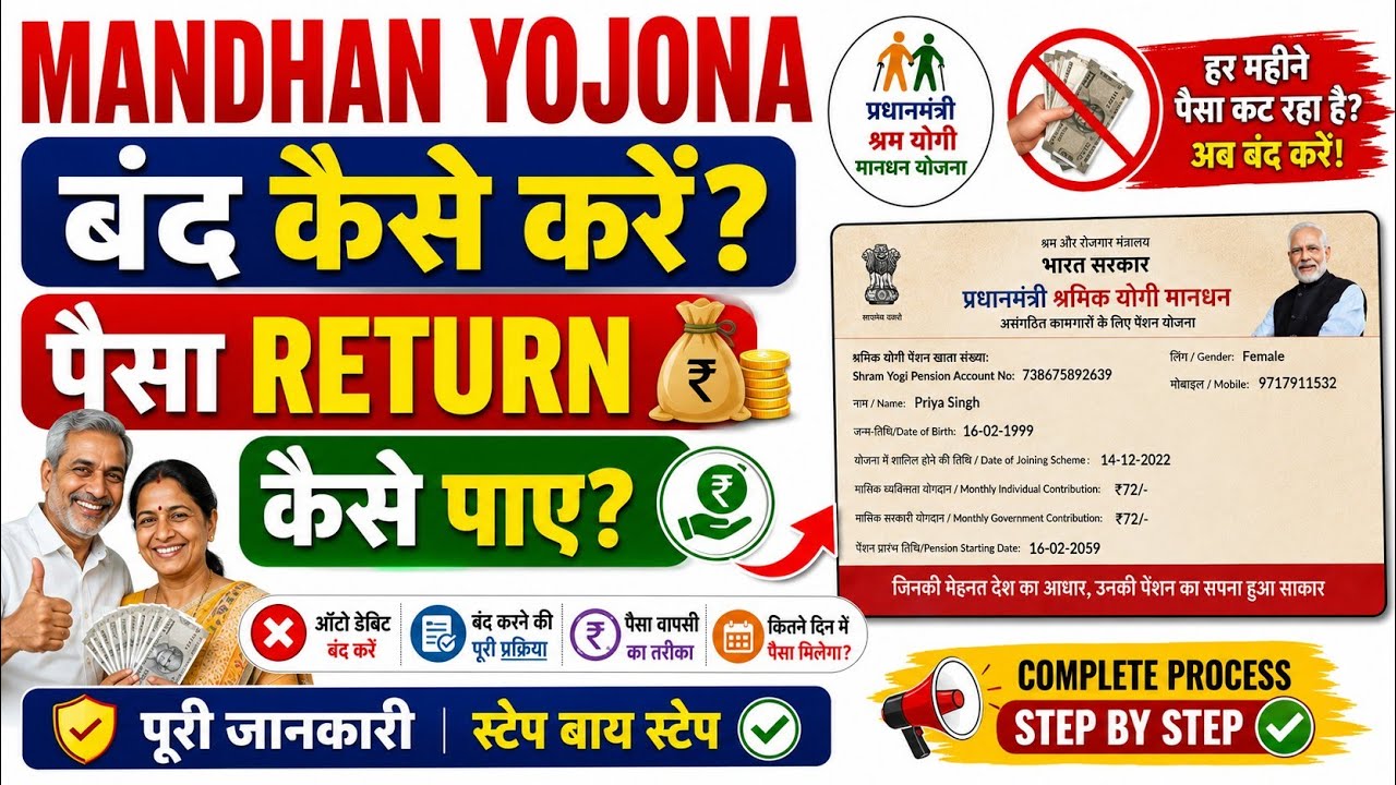 Mandhan Yojana Band Kaise Kare? 🔥 Paisa Return Kaise Paye | Full Process 2026
