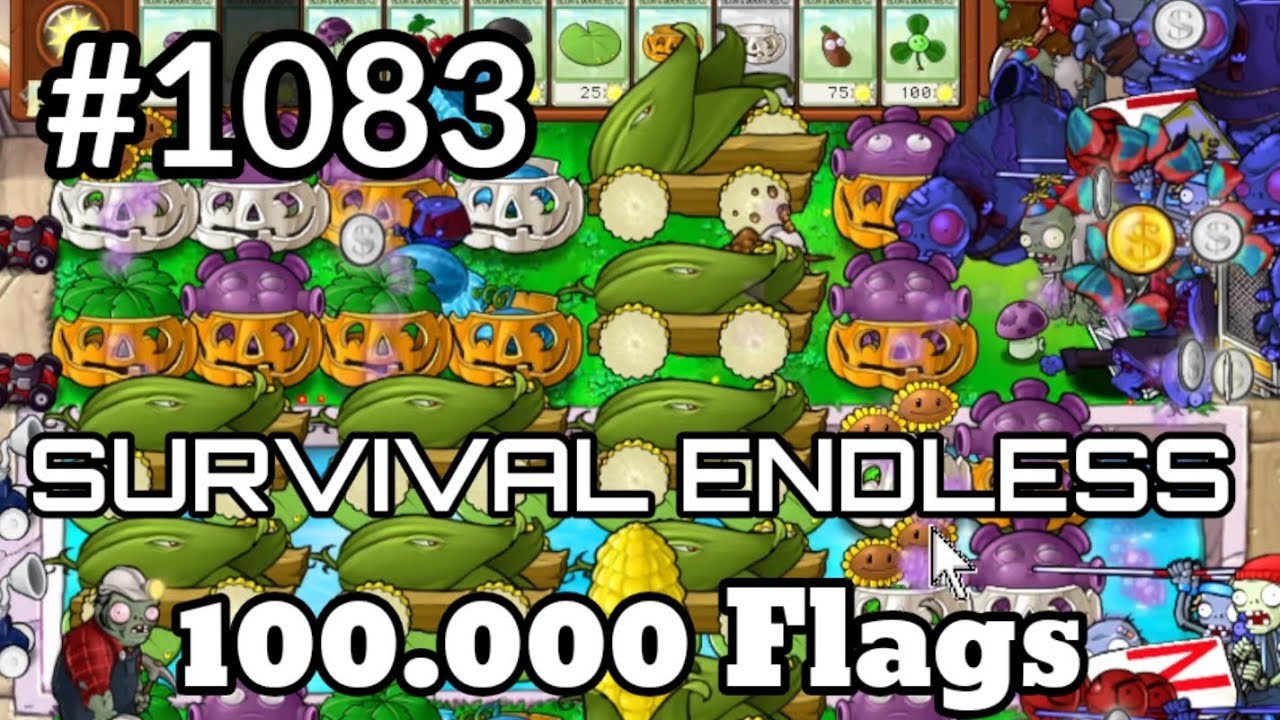 Plants vs Zombies Survival Endless 100000 Flags Part 1083 | 21640 - 21660 Flags