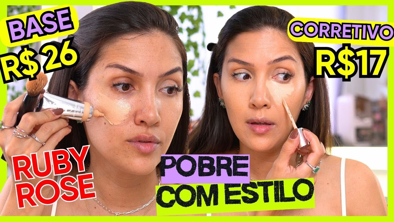 Pele de RICA gastando quase NADA! TESTEI as NOVAS MAKES da RUBY ROSE BLOW l BASE, CORRETIVO...