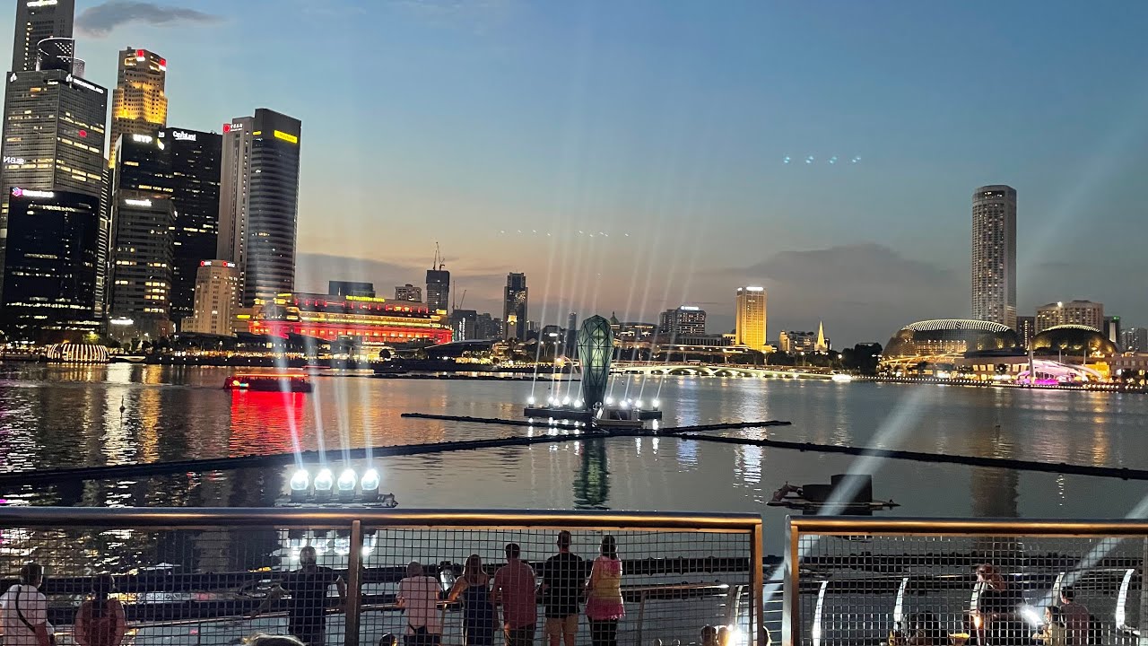 the Shoppes at Marina Bay Sands during Chinese New Year while watching the water and light show