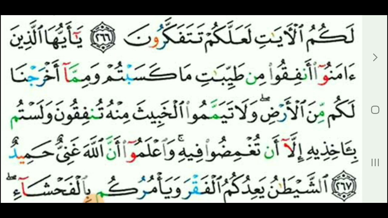 سورة البقرة من ٢٦٧حتي ٢٦٩