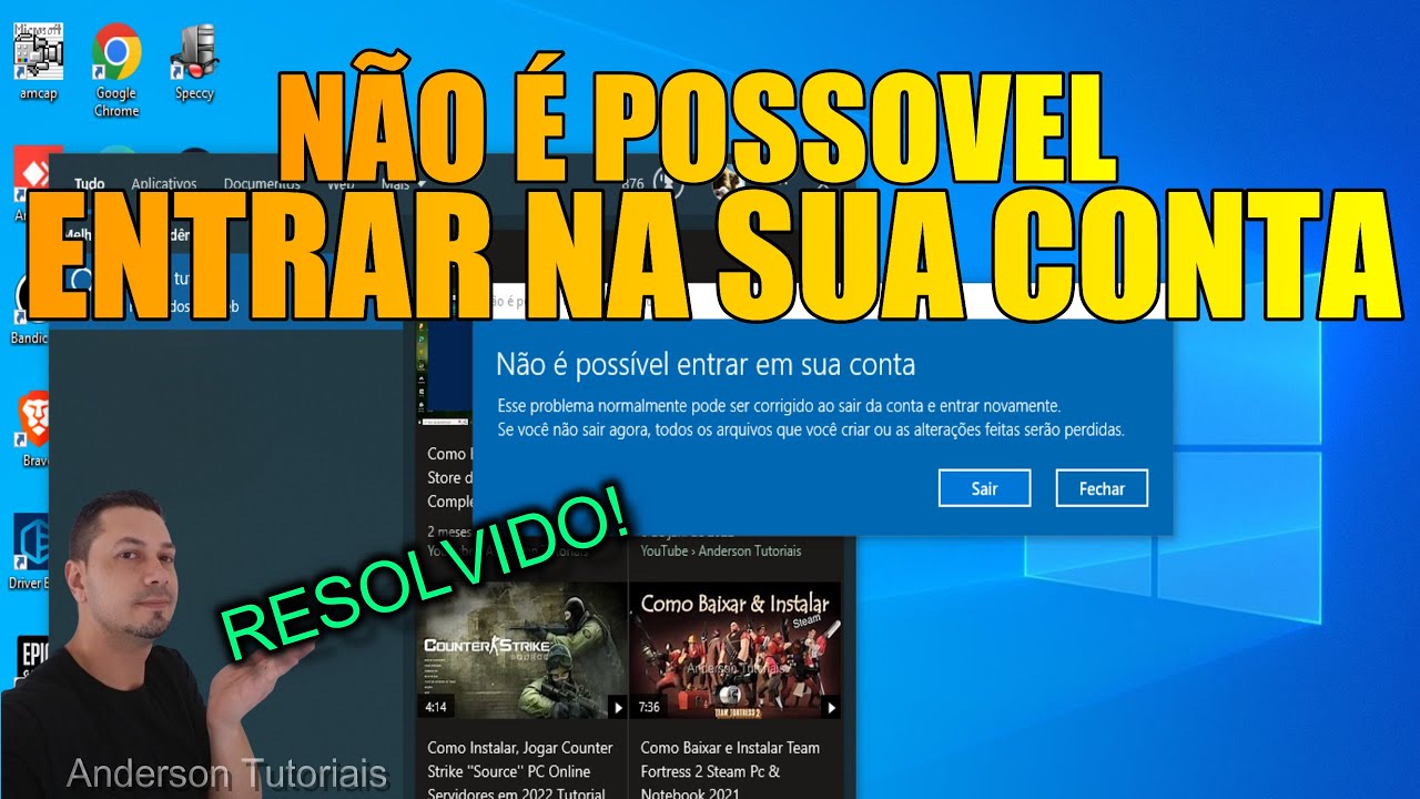 🟢Não é Possivel Entrar em Sua Conta, Windows Erro Conta Perfil! RESOLVIDO!🟢