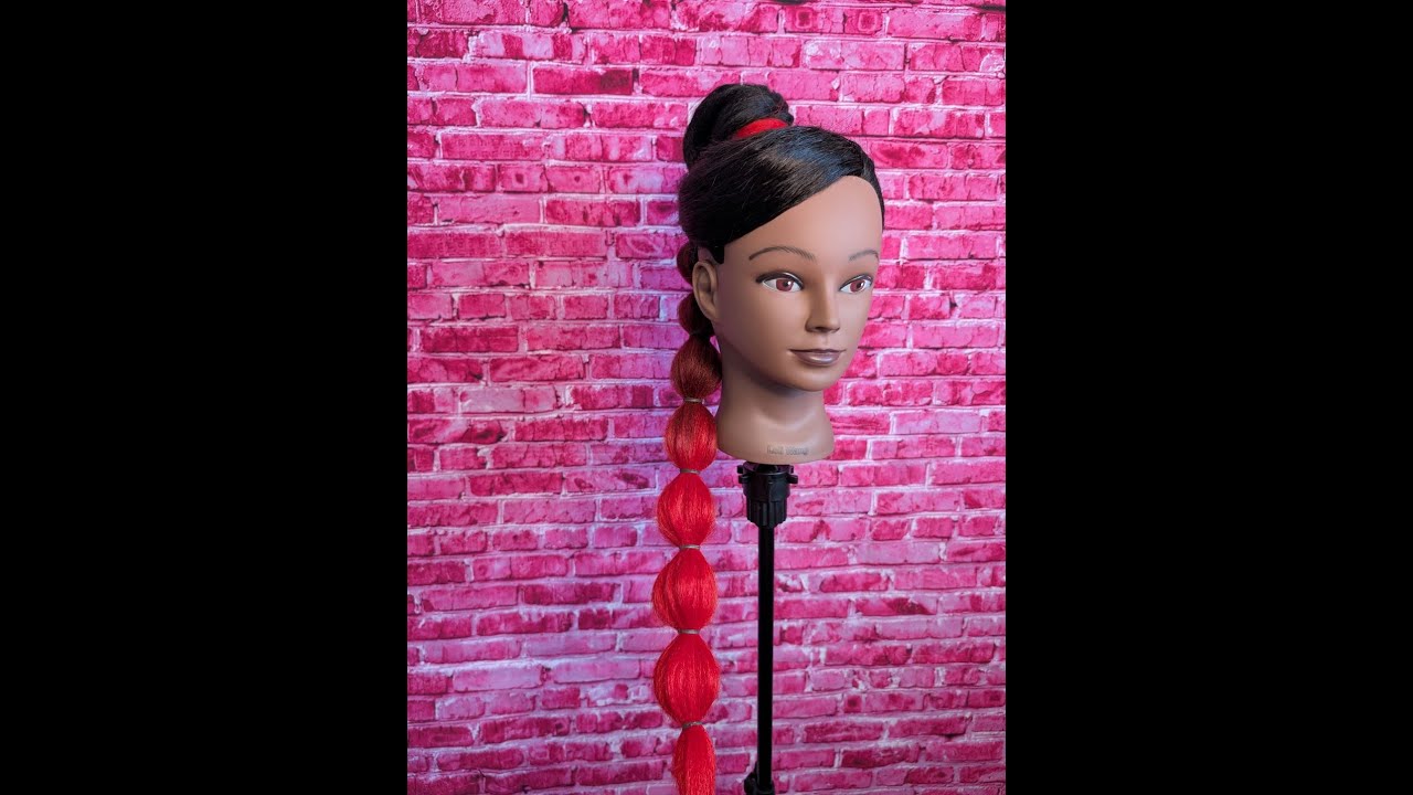 Swoop Bubble Braid Ponytail with Braiding Hair on Mannequin