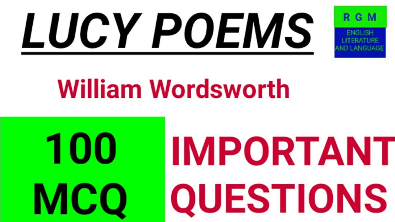 #slst_English #SlstEnglish #English_Slst MCQ of LUCY POEMS
