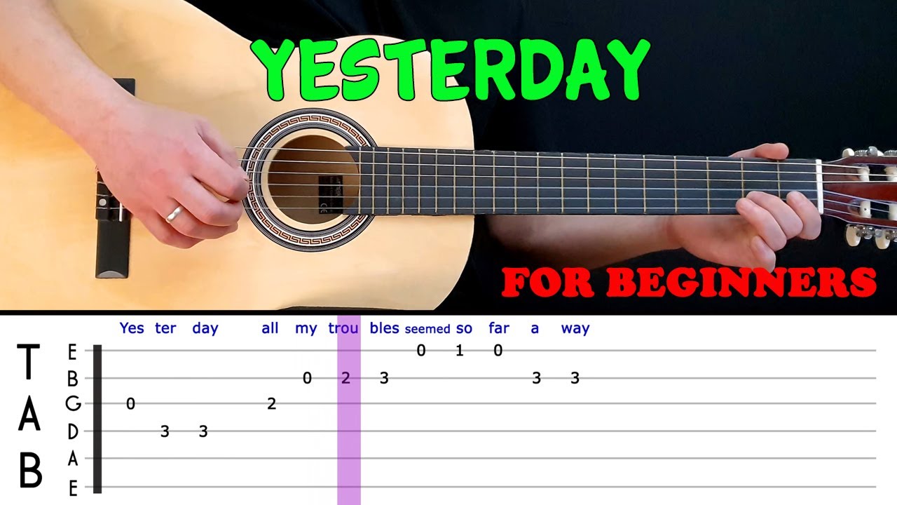 YESTERDAY | Easy guitar melody lesson for beginners (with tabs) - The Beatles