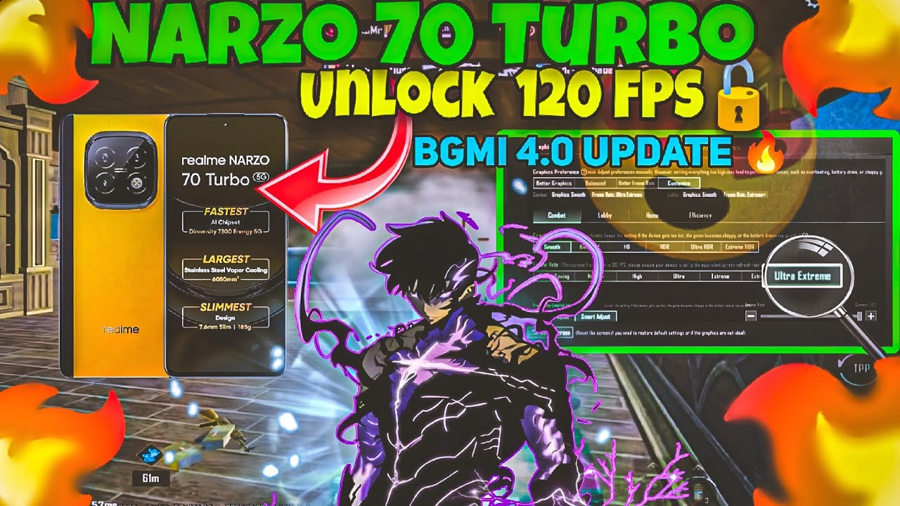 Unlocked 120 FPS in BGMI 4.0 Update 🔥| Realme Narzo 70 Turbo | 100% Working Method